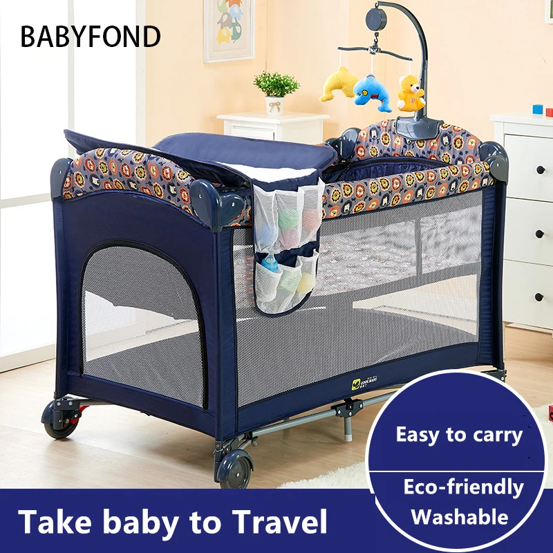 

20178new design baby game bed protable newborn bed double layer send changing table and toys