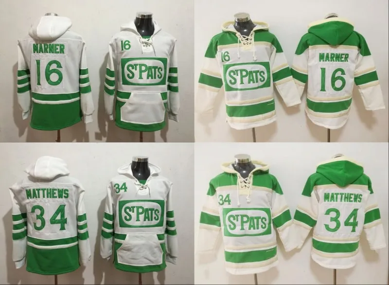 

Hockey Hoodies ST Pats 16 Mitch Marner 34 Auston Matthews Stitched Men Hockey Hoodies Sweater S-3XL Free Shipping