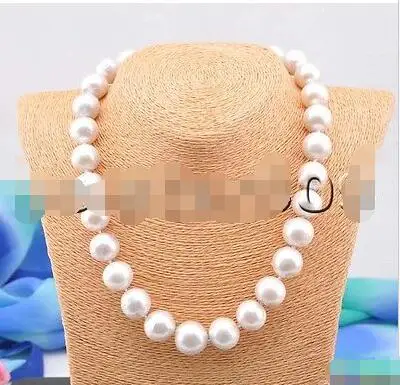 

FREE SHIPPING HOT sell new Style >>>>Big 18" 13mm WHITE ROUND Edison KESHI REBORN PEARL NECKLACE