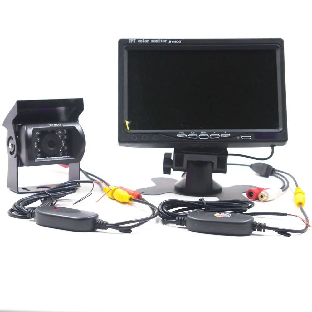 Universal 7" inch Security Reverse Backup Parking VCR DVD Player 2 AV