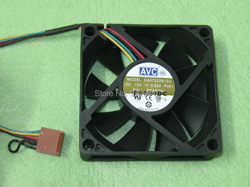 

AVC DA07520B12U 7520 75mm x 75mm x 20mm Ball Bearing Cooler Cooling Fan 12V 0.52A 4Wire 5Pin Connector