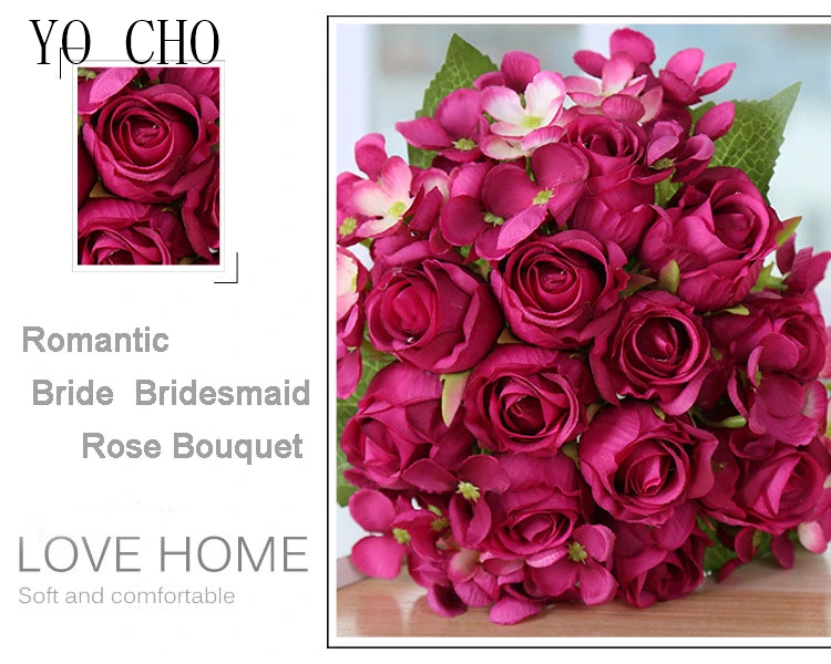 rose artificial peony hydrangea flower bouquet bridal wedding home decoration (4)_