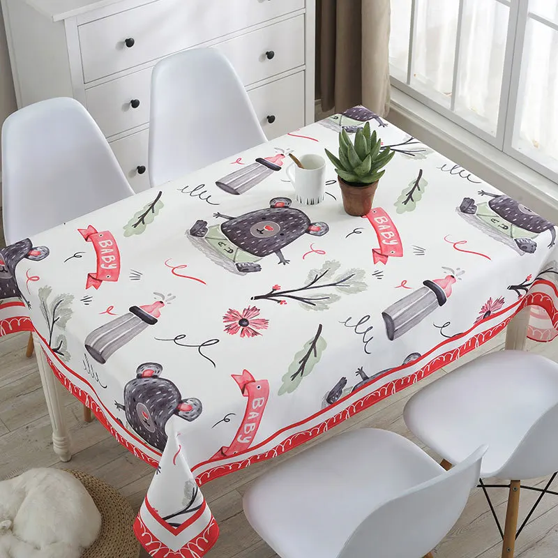 Free Shipping Multi size Europe Style Printed Cotton Linen Tablecloth