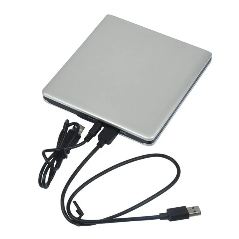 Aluminum case USB3.0 External DVD burner Optical drive / Hard disk swap External burner Optical drive Notebook Drive Silver