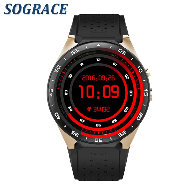 Sograce KW88 часы мужские Смарт Android IOS OLED Экран 512 МБ + 4 ГБ умные SIM карты GPS Wi Fi