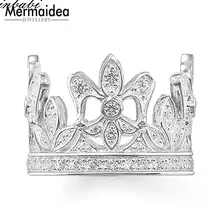 Кольца Корона серебро 925 пробы классический подарок для женщин ювелирные изделия вечность кольца модные ювелирные изделия оптом