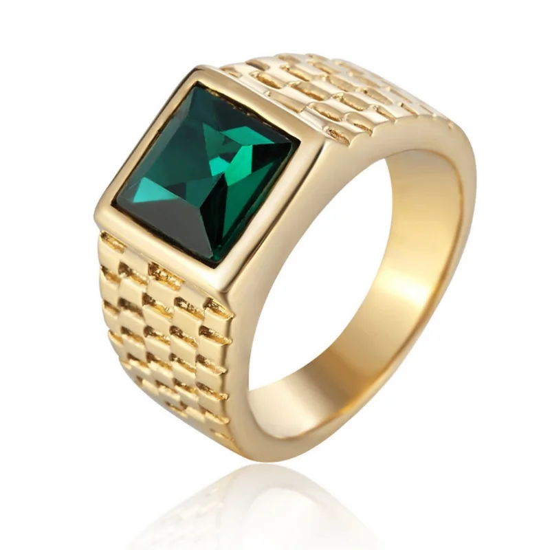

2018 New Style Fashion Jewelry Stainless Steel Zircon rings for men Engagement & Wedding Ring Size 7-12#130