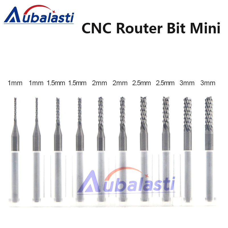 

Aubalasti 3.175mm CNC Machine Router Bit Mini PCB Carbide End Mill Tools Cutting Bits CNC Milling Cutters Kit
