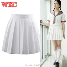 Женские юбка шорты лолита юбка школьная каваи плиссированная ЮБКА HARAJUKU женские мини-юбка Лето Высокая талия плиссированные Белая юбка Япония Высокая Школьная Униформа короткие Юбки Kawaii Cosplay Женская Одежда wxc