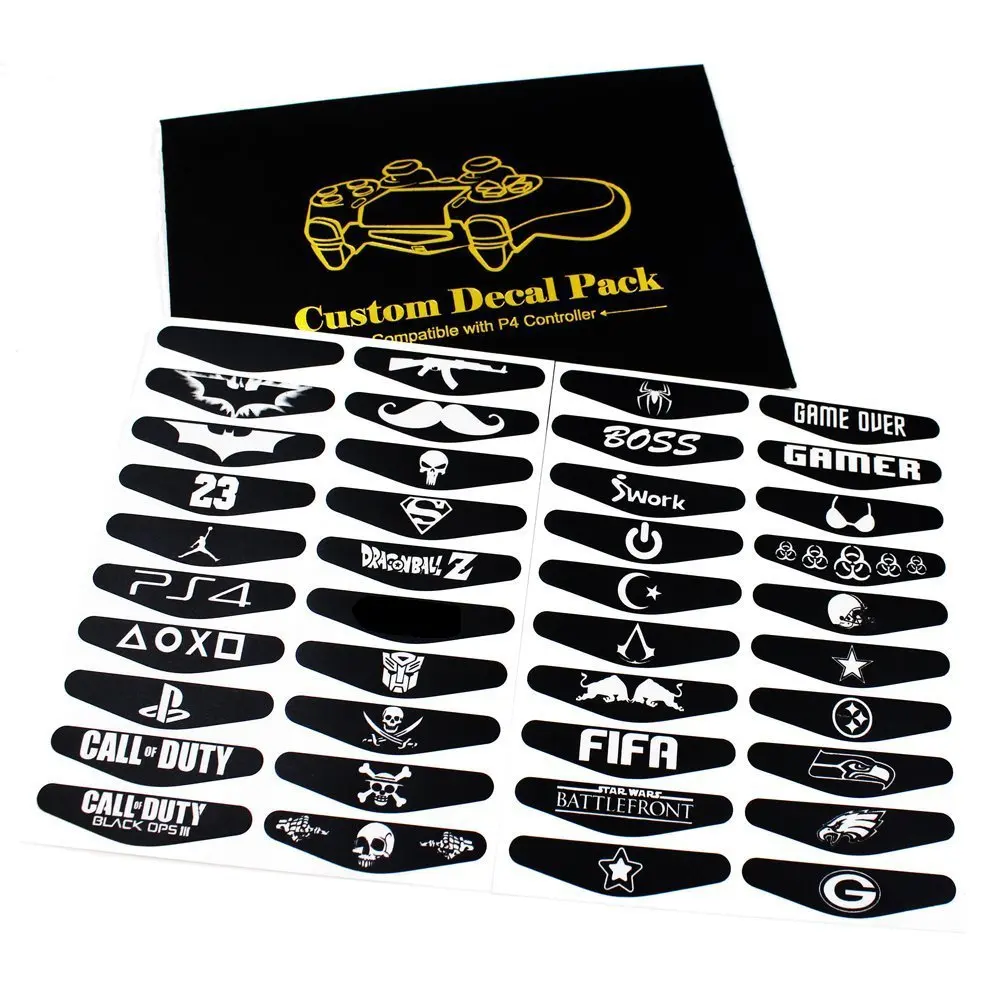

40Pcs/Set Fashion Game Light Bar Vinyl Stickers Decal Led Lightbar Cover For Playstation Dualshock 4 For PS4 PRO Slim Controller