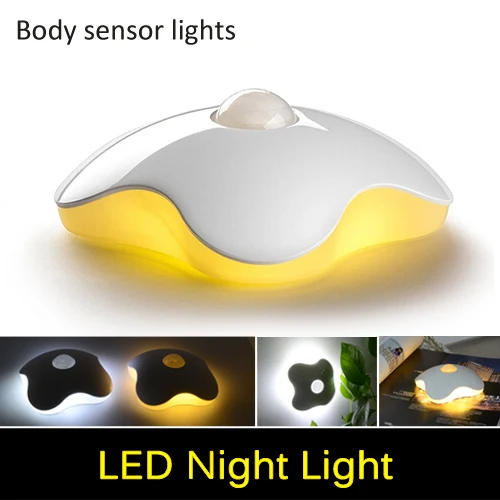 

Intelligent Body Induction Detector Nightlight Baby gift Four Leaf Clover LED lamp PIR Auto Infrared Motion Sensor Night light
