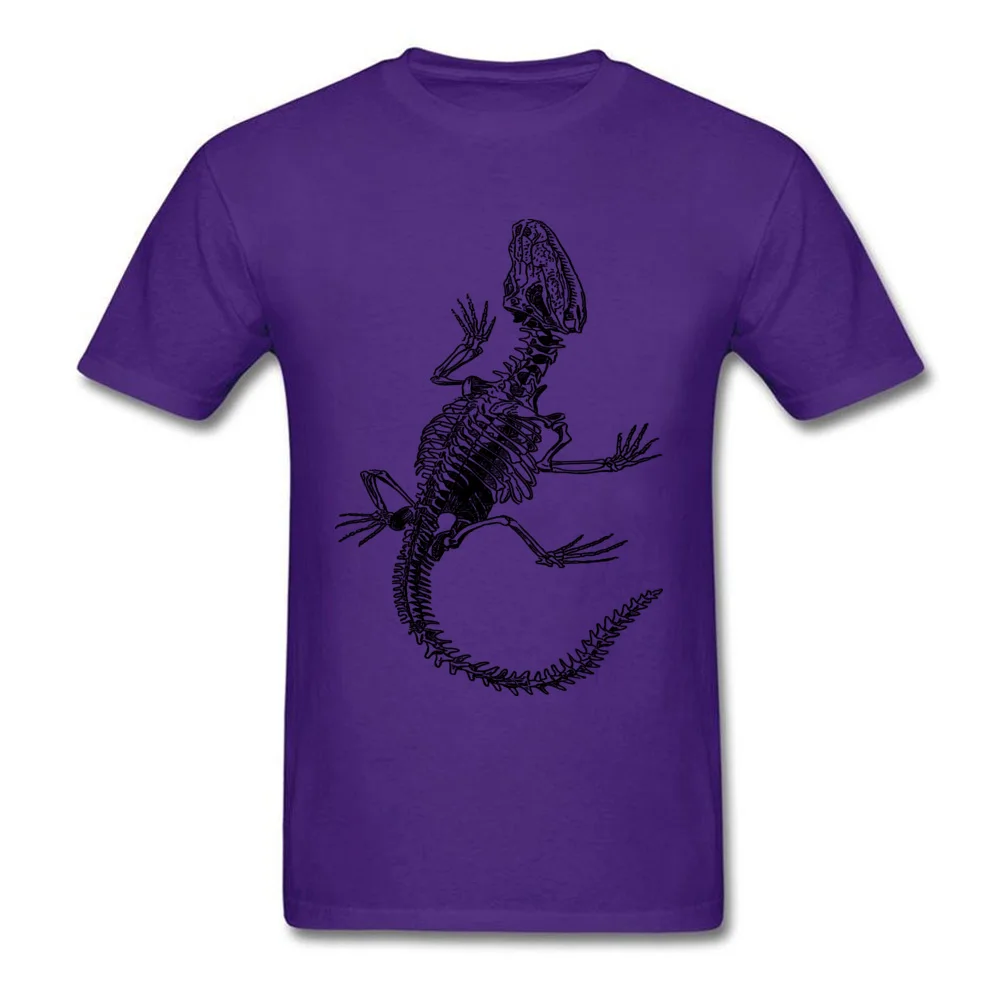 Printing Printed Summer 100% Cotton Round Collar Man T Shirt Casual Tee Shirt Prevailing Short Sleeve T-Shirt Top Quality Lizard by EncycloArt Reptile Skeleton Anatomy purple