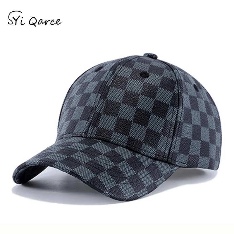 

SYi Qarce Unisex Baseball Cap Adult Season Simple Plaid Men's Baseball Cap Outdoor Leisure Sun Cap Fashionable Snapback Cap