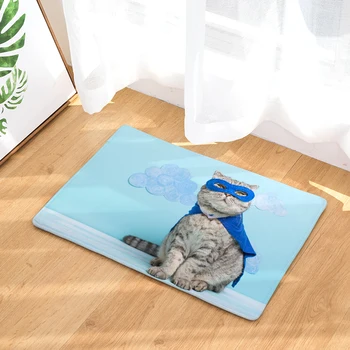 

Nordic INS style printed door mat Cat cartoon carpet plant mat bedroom door bed covered with blanket