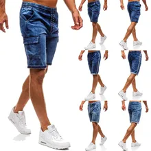 HIRIGIN мужские летние повседневные облегающие короткие джинсы с завязками, мужские джинсовые шорты