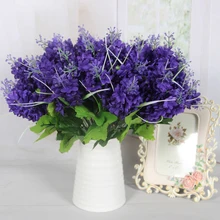 Lindo roxo 5 cabeças de Flores artificiais falso flor jacinto vaso quarto Home Office decoração Flores Artificiales