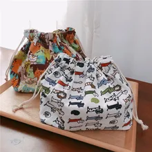 YILE хлопок белье подкладка сумка-кисет обед мешок Multi узор кошка Falmingo листьев Геометрия