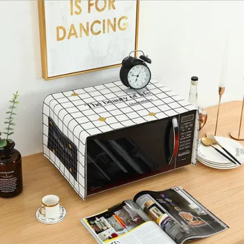 

New Nordic Microwave Dust Cover Cloth Thickened Waterproof Oven Fabric Cotton And Linen Household Dust Cover
