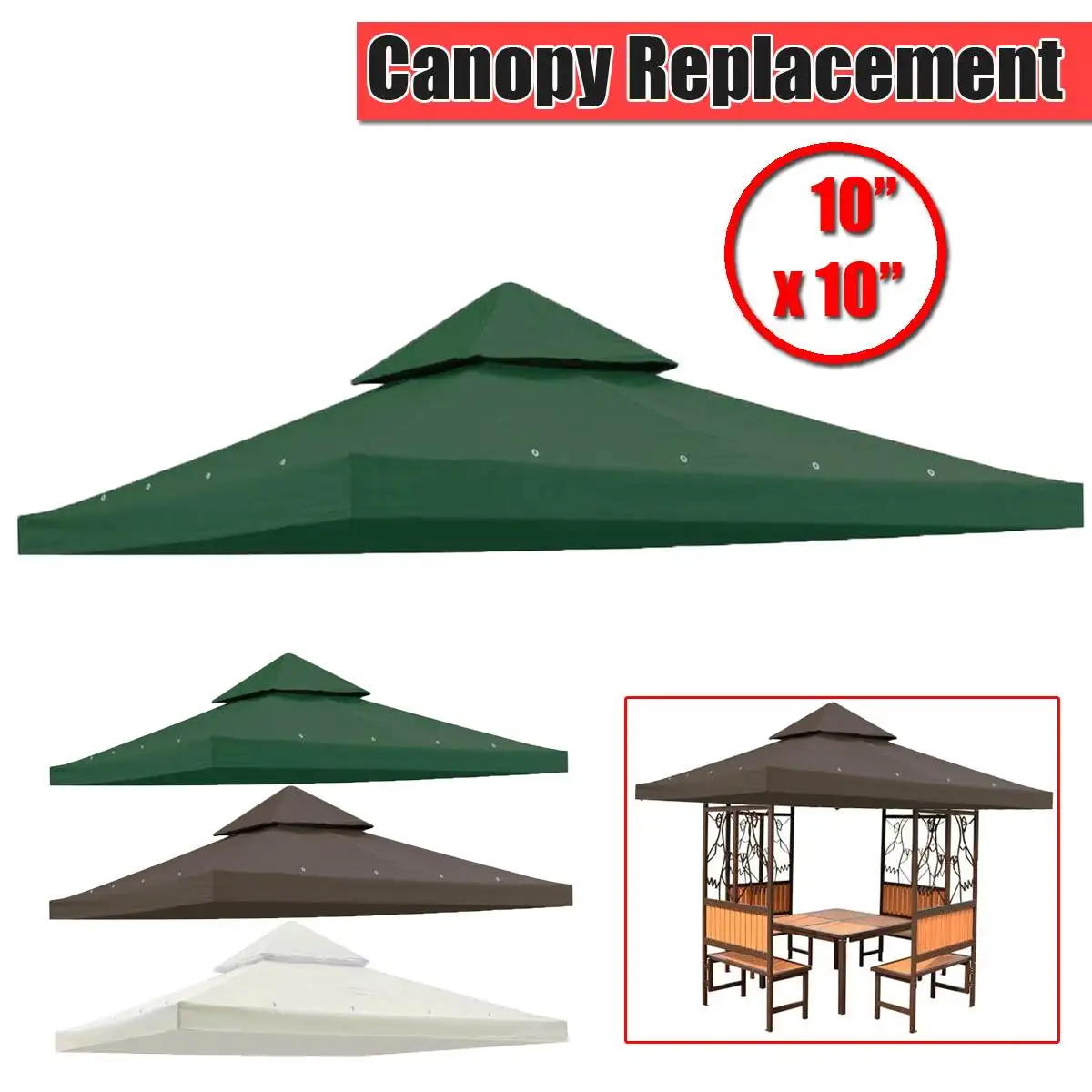 

10x10'' Outdoor Awning Garden Patio Gazebo Tents for Garden Events Party Beach Canopy Pergolas Summer Sun Shelter