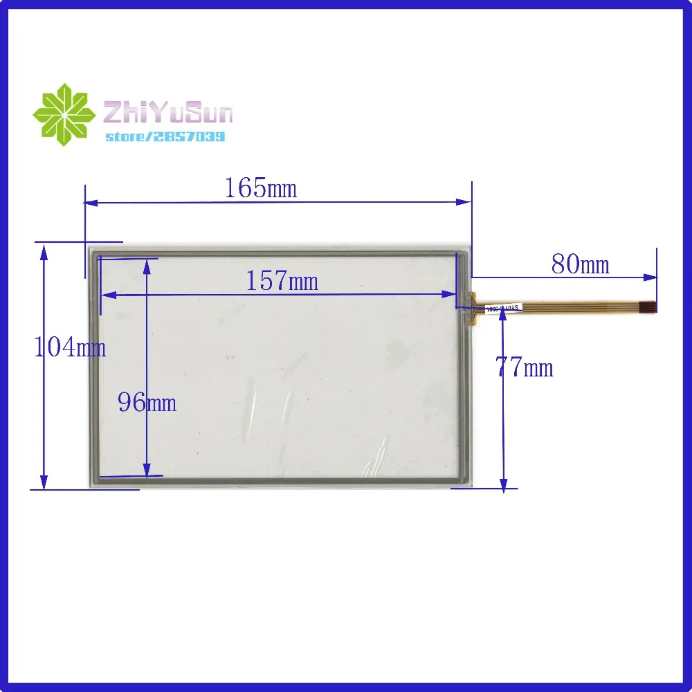 

NEW 7.1inch 4lines resistance touch screen panel 165mm*104mm TouchSensor FreeShipping 165*104 the lines length 80mm