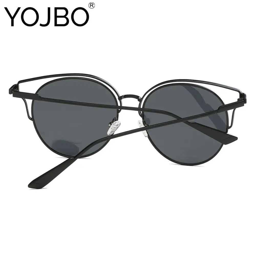 Женские зеркальные очки YOJBO Винтажные Солнцезащитные кошачий глаз с