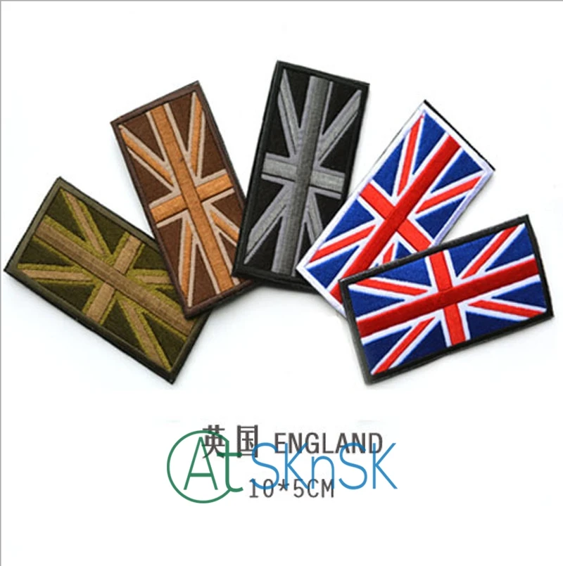50pcs UK Flag Embroidered Applique Iron Sew On Union Jack Patch