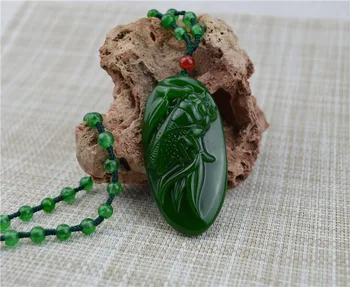 

Xinjiang Hetian a know the pendant a card Zen blockbuster spinach green a know the brand Necklaces can choose