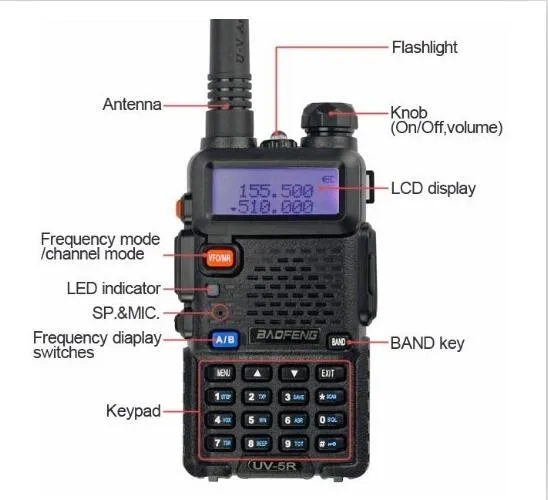 UV-5R высокой мощности Версия ацетонитрил питания baofeng Настоящее 8 Вт для с подкладкой Радио УКВ увч двойной портативная рация с ремешком