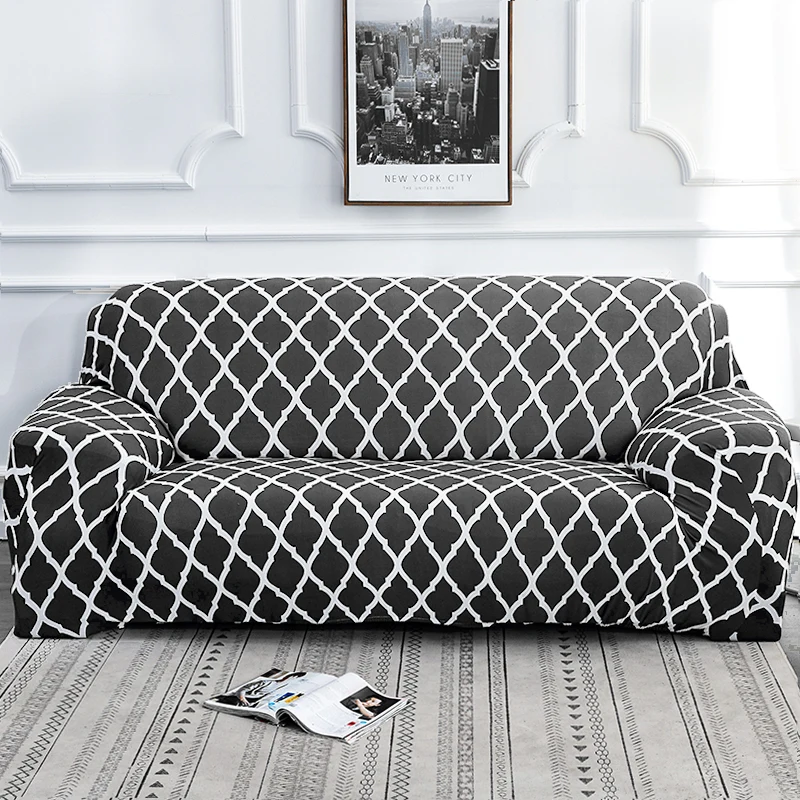 Стильный Классический эластичный чехол для дивана с геометрическим узором, чехлы для диванов с цветочным принтом, чехлы для диванов, чехлы для сидений, чехлы для диванов, мебельное полотенце - Цвет: K246-charcoal