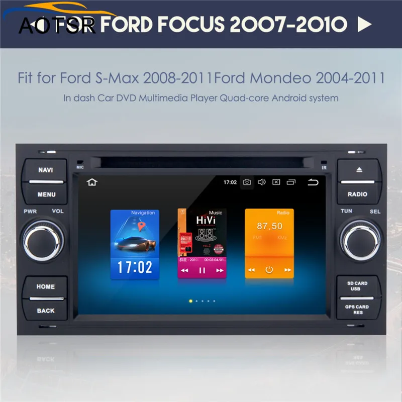 Excellent Car Multimedia Player Android 8.0 GPS 2 Din car dvd player for FORD/Focus/S-MAX/Mondeo/C-MAX/Galaxy wifi car radio head unit BT 4
