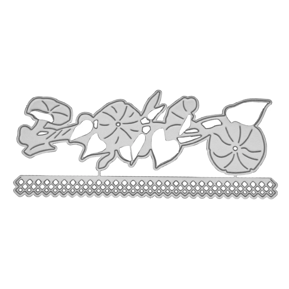  Flowers Metal Cutting Dies Scrapbooking Embossing Stencil Card Making Morning Glory Border Cut Die  - 32903819743