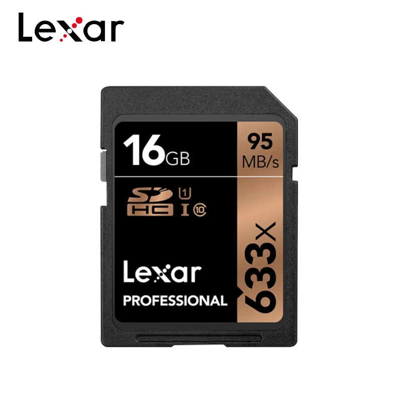 

Original Lexar Memory Card 633x 32GB 128GB Class 10 UHS-I High Speed 95M/s 16GB 64GB U3 V30 SD Card For 1080p Full HD 4K Camera
