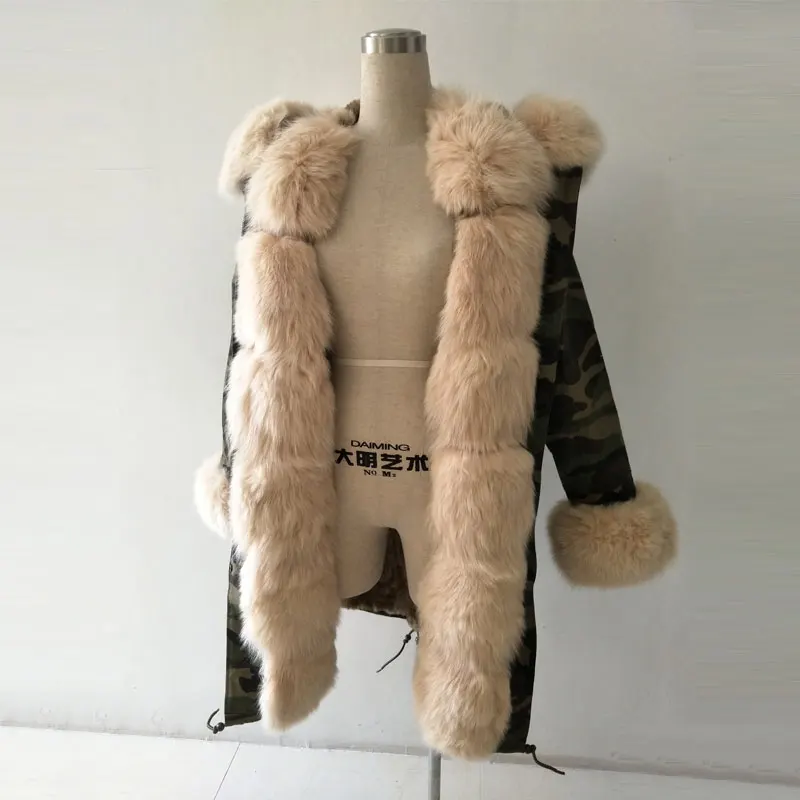 In Damenbekleidung 2016 Neue 0 Fell Armee Kaninchenfell Camouflage Pelz Aus Liner Kapuze Us450 Luxus Echtes Jacke Stil Fuchspelz 50Off Parka 8kwPOX0ZNn