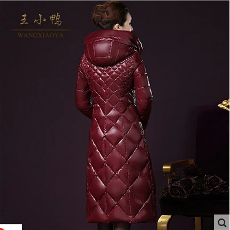 Bn1820 blue Taille Jeunes Haute Capuchon Red Épais Noble D'hiver Duvet 2017 Manteau Qualité Bas Veste De Vers Wine Dernière Blanc À Longue Chaud Le Femmes Grande Canard FCqgvFw