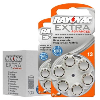 

60pcs Rayovac Extra High Performance Hearing Aid Batteries. Zinc Air 13/P13/PR48 Battery for Ear care CIC Siemens Hearing aids