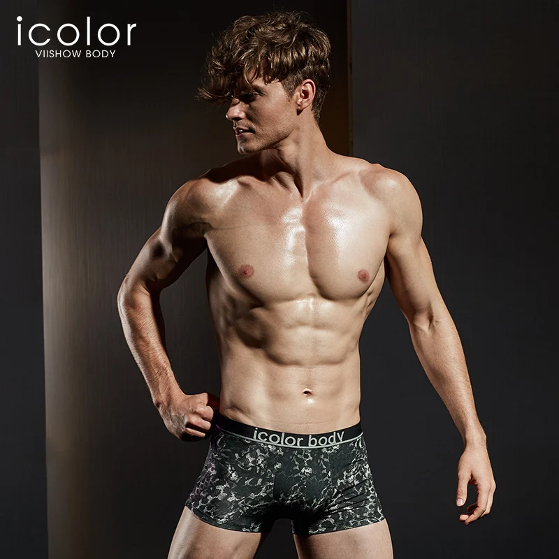 

ICOLOR Brand Sexy Men Underwear Boxer Shorts Mens Serpentine print Man Cotton Underwear High Quality Home Sleepwear Underpants