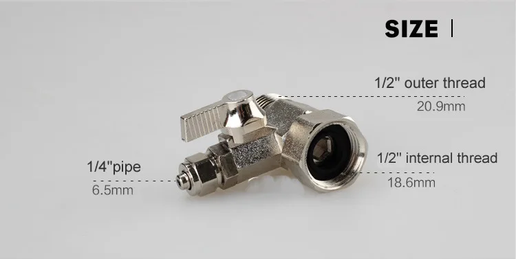 Очиститель воды встроенный входной интерфейс клапан, для 1/4 "водопроводных труб, нержавеющая сталь, очиститель воды части