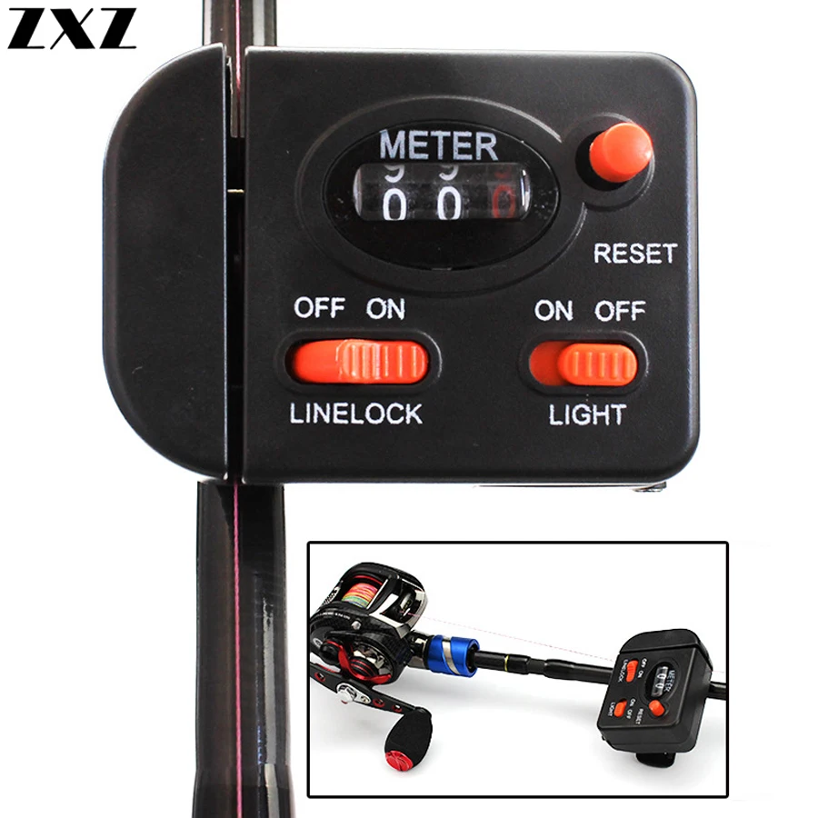Fishing Length Line Counter Clip on Rod Gauge Depth Finder Tester Meter Digital Jigging 0 99.9M for Fisher On Equipped Fishing|Fishing Tools| - AliExpress