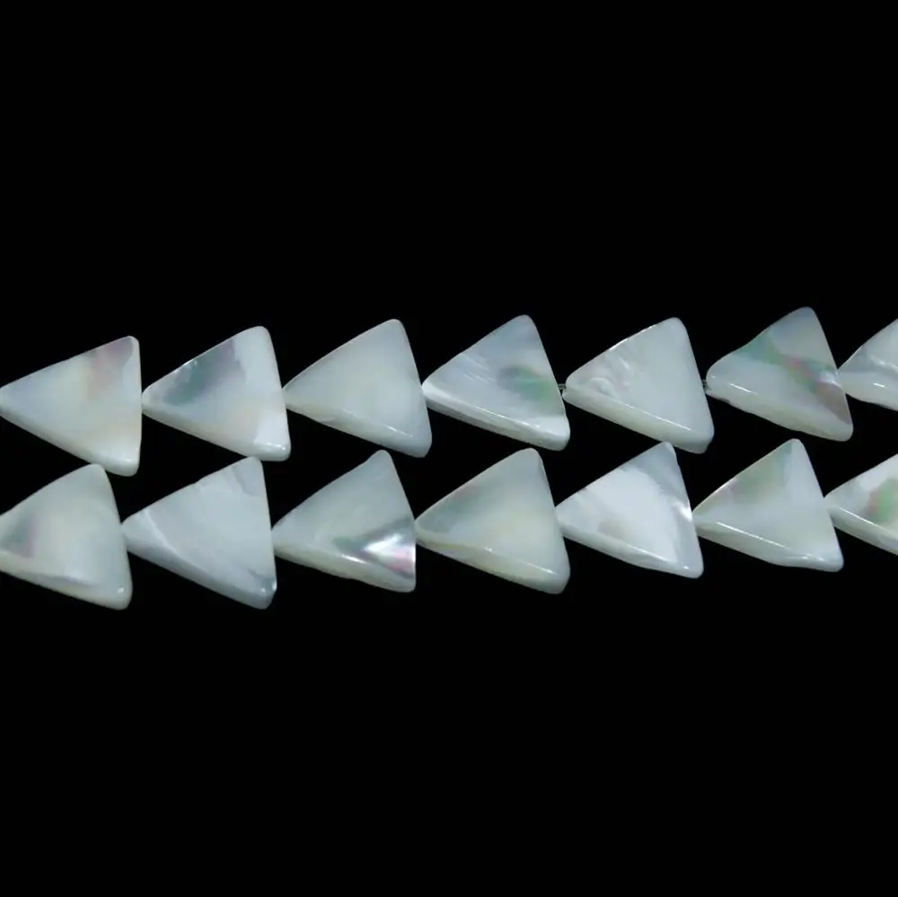 В форме сердца Клевер белый натуральный жемчуг в виде ракушки камень свободные разделительные бусины для самостоятельного изготовления ювелирных изделий браслет ожерелье - Цвет: Triangle