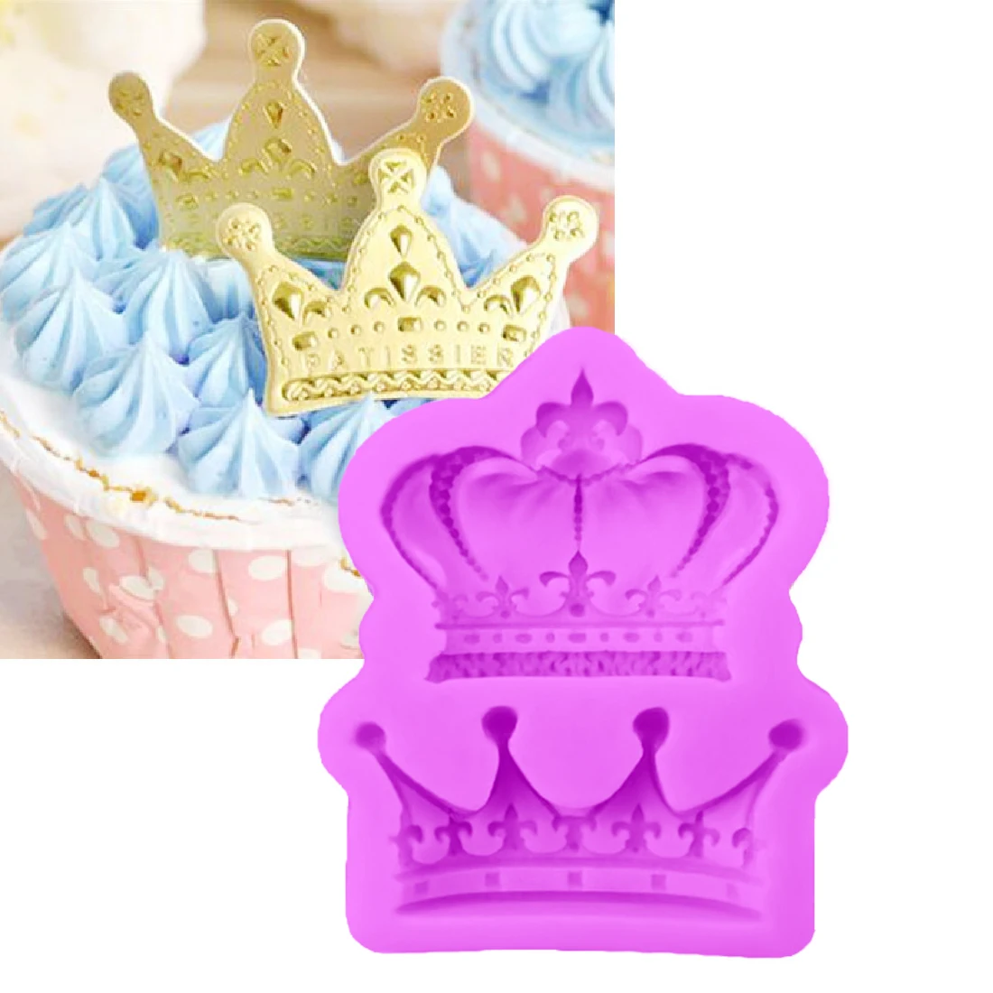 

1PC Silicone Chocolate Soap Mold Cake Stencils Princess Crown Shape Mould Kitchen Pastry DIY Tools Baking Pan Silicone Form