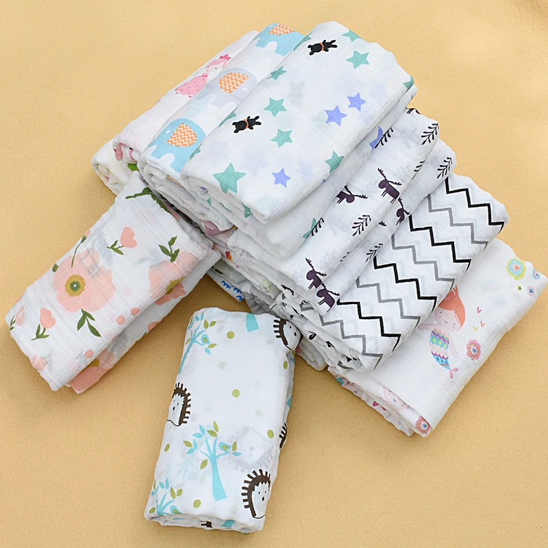 Муслиновые хлопковые детские пеленки, многофункциональные детские одеяла для новорожденных, пеленальные муслиновые детские марлевые полотенца, детское полотенце, 110X110 см