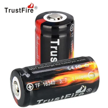 

2pcs/lot 3.7V 880mAh 16340 CR123A Battery High Capacity Rechargeable Li-ion lithium Battery for LED Flashlight Headlamp