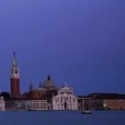 Moon over San Giorgio Maggiore Church Venice Italy Poster Print (36 x 12)