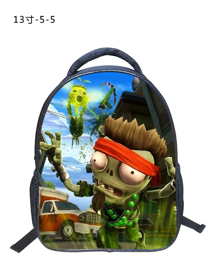 13 дюймов мультфильм рюкзак Растения VS. Zombies Наплечная Сумка для книг с принтом, школьные сумки для детей, для мальчиков и девочек, Mochila Infant - Цвет: 004