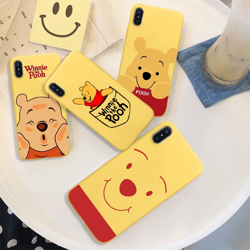 

winnie the pooh soft Silicone black cover phone case for iPhone 11 pro max X XR XS MAX 6 7 8 plus 5 5s 6s se