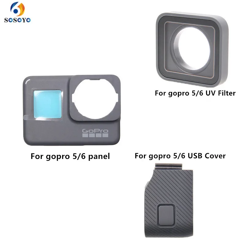

Repair parts UV Filter /panel / USB Protective cover Case For GoPro Hero 5 / 6 Sport action camera accessories