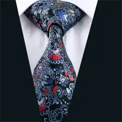 Dh-254 Для мужчин S галстук черный галстук Пейсли шелк жаккард Галстуки для Для мужчин Бизнес Свадебная нарядная одежда, Бесплатная доставка