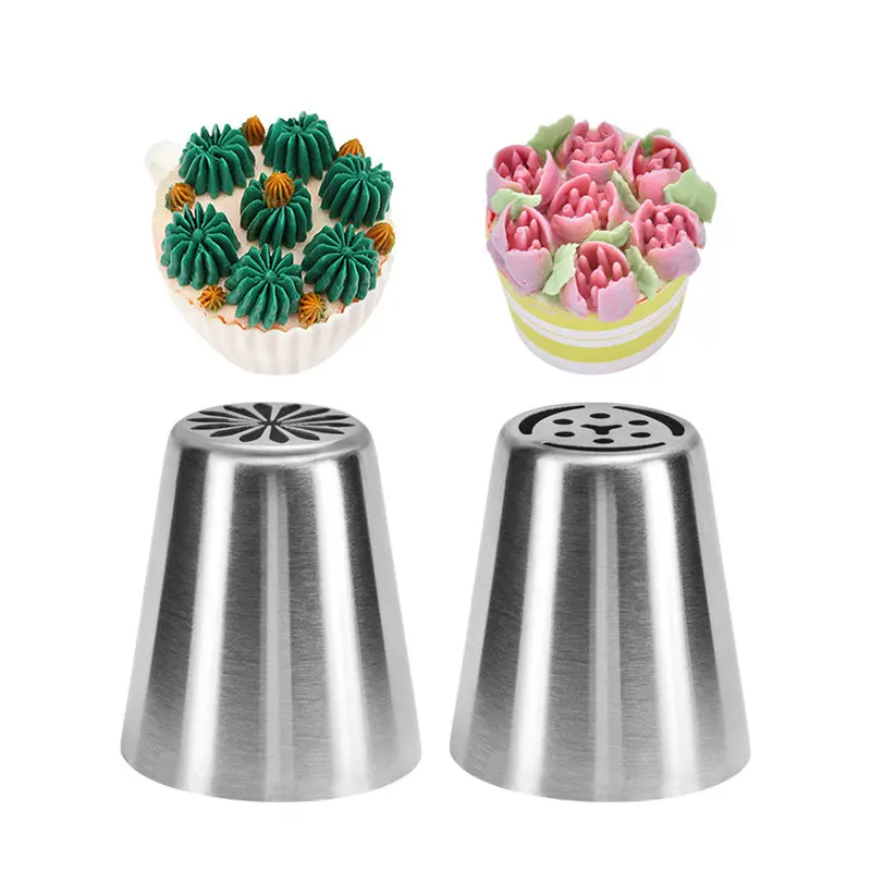 

2pc/Set Russian Tulip Icing Piping Nozzles Stainless Steel Flower Cream Pastry Tips Nozzles Bag Cupcake Cake Decorating Tools