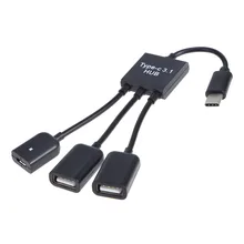 2 X USB-A/F+ Micro USB Женский к Micro USB Мужской удлинитель Кабель OTG концентратор разветвитель для USB флэш-диск кард-ридер
