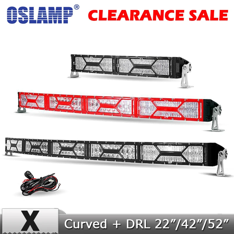 Изогнутый СВЕТОДИОДНЫЙ светильник Oslamp 52 дюйма комбинированный светодиодный 4x4